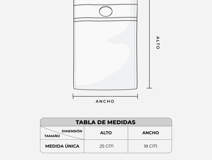 <h2>Medida estándar recomendada</h2>